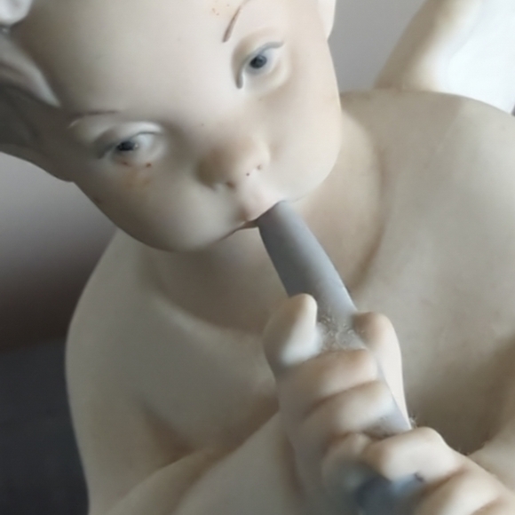 Lladro Angel Cherub With Flute Figurine 7" Marked Matte Finish - Picture 11 of 13